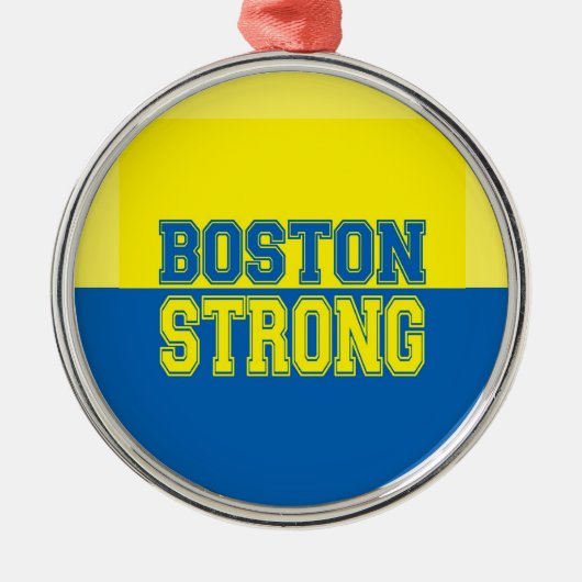 Boston Strong Gift Yellow en Blue Metalen Ornament (Voorkant)
