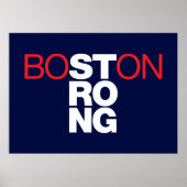 Boston Strong Helvetica Poster op marineblauw (Voorkant)