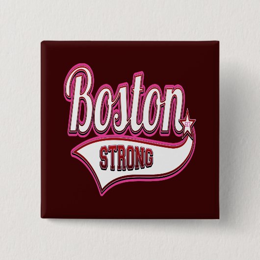 Boston Strong in Pink Vierkante Button 5,1 Cm (Voorkant)
