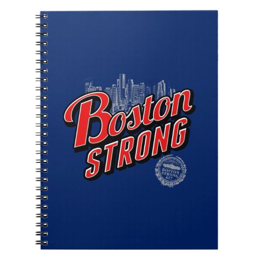 Boston Strong in rood en blauw decor Notitieboek (Voorkant)