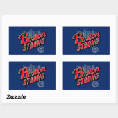 Boston Strong in rood en blauw decor Rechthoekige Sticker (Vel)