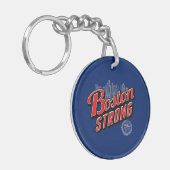 Boston Strong in rood en blauw decor Sleutelhanger (Voorkant Links)