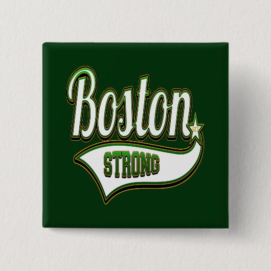 Boston Strong Irish GREEN Vierkante Button 5,1 Cm (Voorkant)