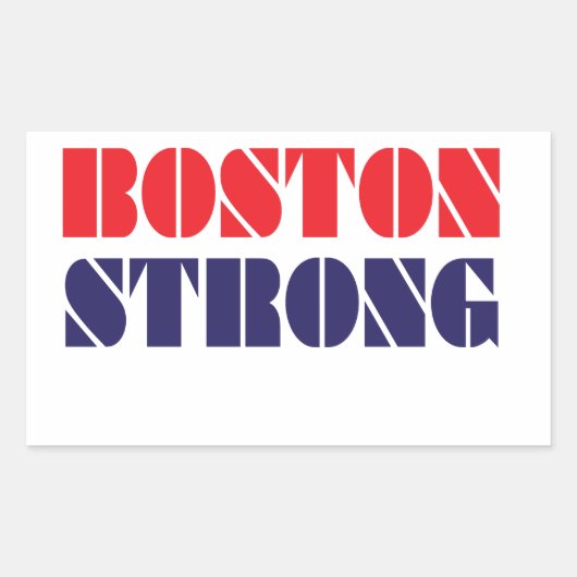 boston strong rechthoekige sticker (Voorkant)