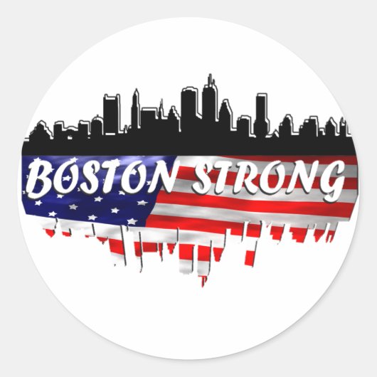Boston Strong Ronde Sticker (Voorkant)