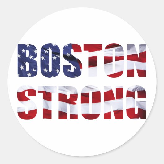 BOSTON STRONG RONDE STICKER (Voorkant)