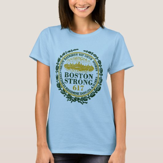 Boston Strong Seal Grunge T-shirt (Voorkant)