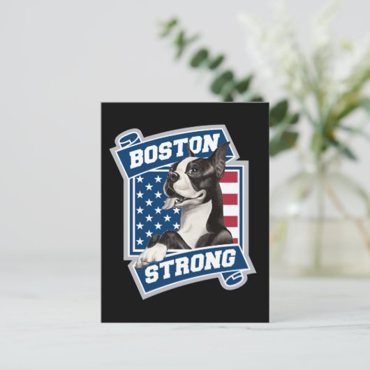 BOSTON STRONG TERRIER BRIEFKAART (Staand voorkant)
