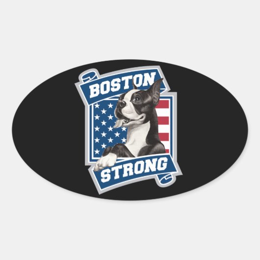 BOSTON STRONG TERRIER OVALE STICKER (Voorkant)