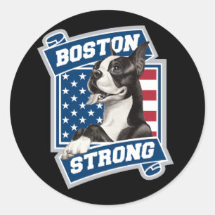 BOSTON STRONG TERRIER RONDE STICKER