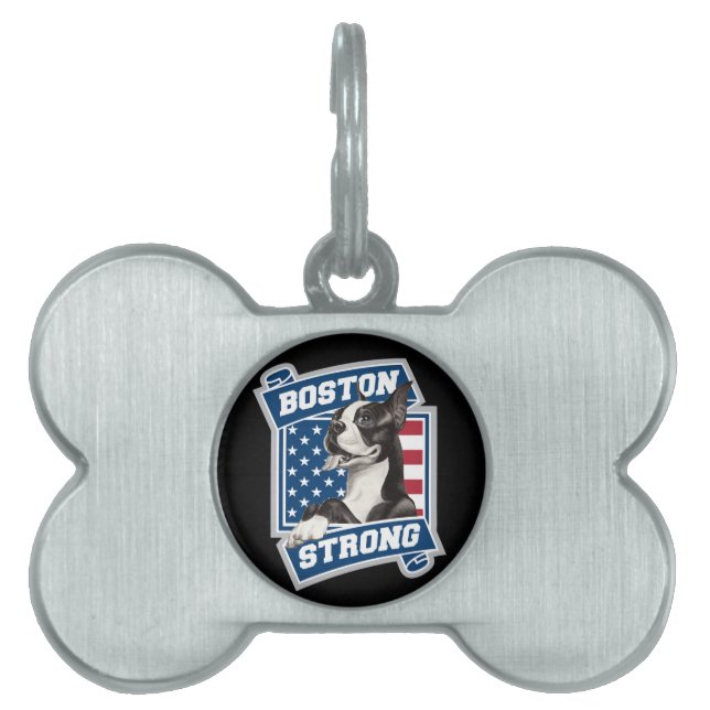 BOSTON STRONG TERRIER, stijl Huisdieren Naamplaatje (voorkant)