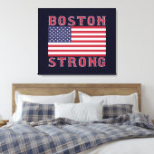 BOSTON STRONG U.S. Stretched Canvas Print (Insitu (Slaapkamer))