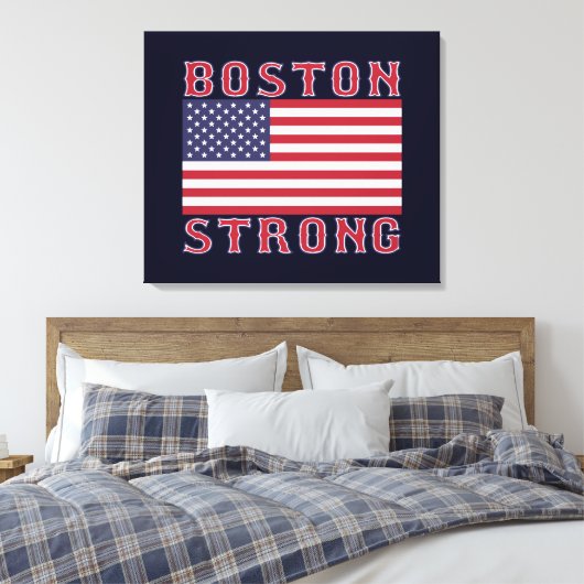 BOSTON STRONG U.S. Stretched Canvas Print (Insitu (Slaapkamer))