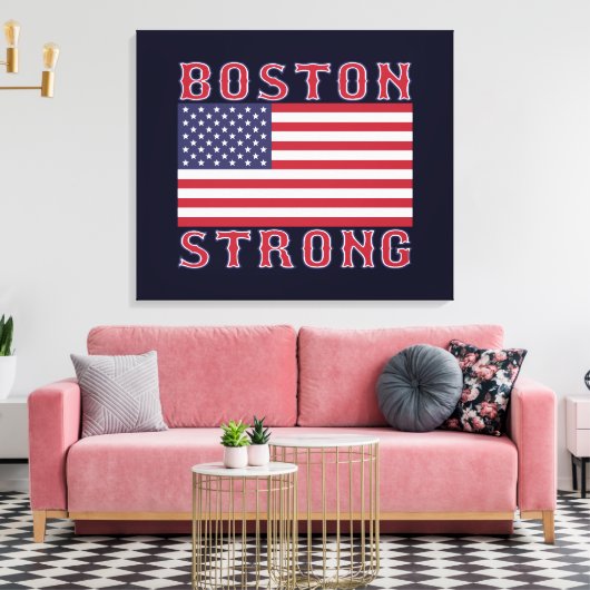 BOSTON STRONG U.S. Stretched Canvas Print (Insitu (Woonkamer))