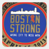 —BOSTON-STRONG VIERKANTE STICKER (Voorkant)
