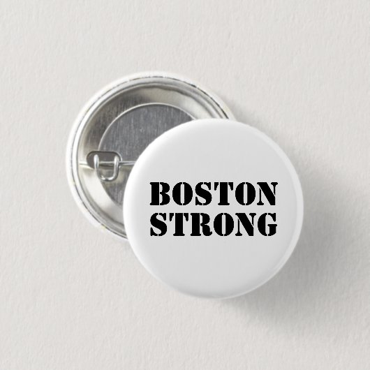 "Boston Strong" wit zwart Ronde Button 3,2 Cm (Voorkant /achterkant)