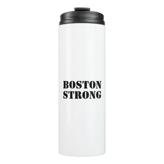 "Boston Strong" wit zwart Thermosbeker (Voorkant)