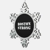 "Boston Strong" wit zwart Tin Sneeuwvlok Ornament (Rechts)