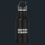 "Boston Strong" wit zwart Waterfles<br><div class="desc">"Boston Strong" witte zwarte roestvrijstalen waterfles</div>
