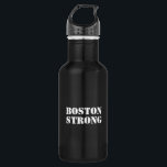 "Boston Strong" wit zwart Waterfles<br><div class="desc">"Boston Strong" witte zwarte roestvrijstalen waterfles</div>