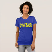 BOSTON STRONG Yellow and Blue Stencil T-shirt (Voorkant volledig)