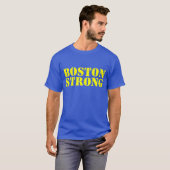 BOSTON STRONG Yellow and Blue Stencil T-shirt (Voorkant volledig)