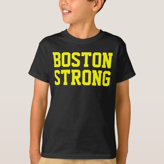 Boston Strong Yellow Black T-shirt (Voorkant)