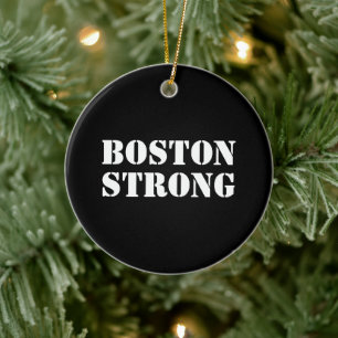 "Boston Strong" zwart Keramisch Ornament