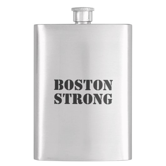 "Boston Strong" zwart roestvrij Flacon (Voorkant)