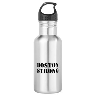 "Boston Strong" zwarte letters - Waterfles