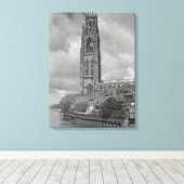 Boston Stump and River Welland, Lincolnshire Canvas Afdruk (Insitu (Houten vloer))