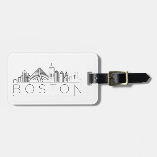 Boston Stylized Skyline Bagagelabel (Voorkant horizontaal)