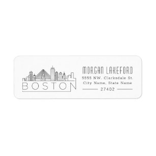 Boston Stylized Skyline   Etiket
