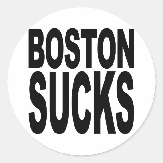 Boston Sucks Ronde Sticker (Voorkant)