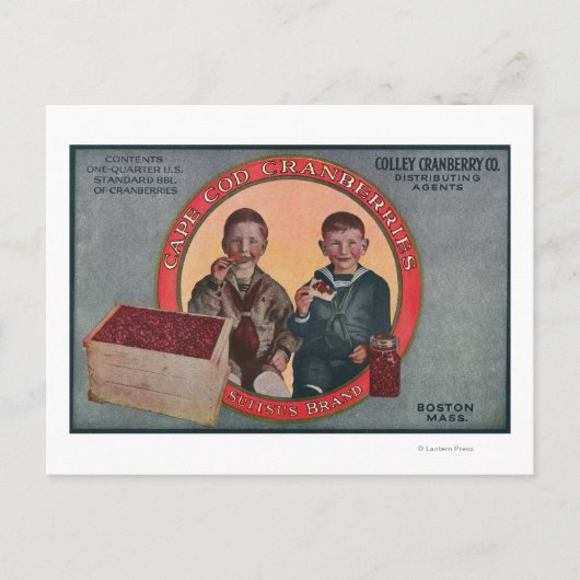 Boston Suitsus Brand Cranberry Label Briefkaart (Voorkant)