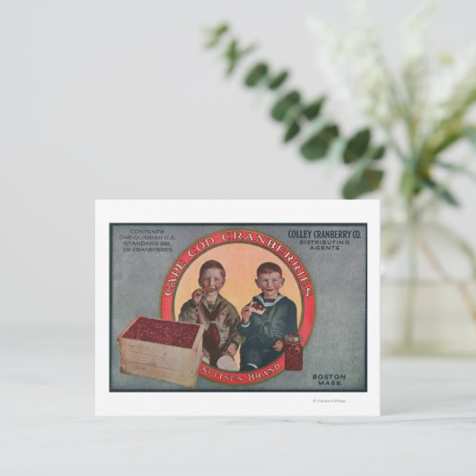 Boston Suitsus Brand Cranberry Label Briefkaart (Staand voorkant)