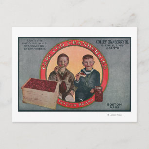 Boston Suitsus Brand Cranberry Label Briefkaart