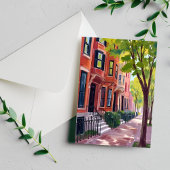 Boston Summer | Massachusetts Brownstone Huizen Briefkaart