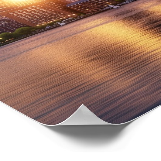 Boston Sunset Poster (Hoek)