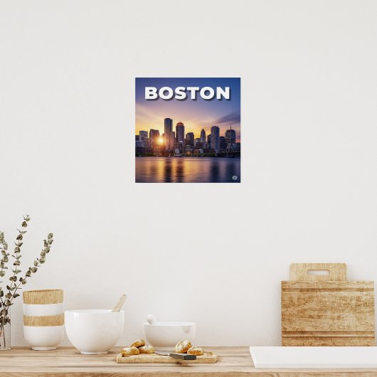 Boston Sunset Poster (Keuken)