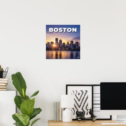 Boston Sunset Poster (Thuiskantoor)