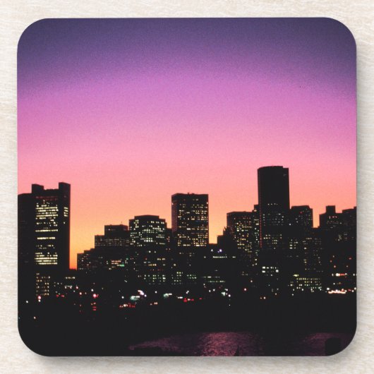 Boston Sunset Skyline van de haven .png Drankjes Onderzetter (Voorkant)