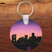 Boston Sunset Skyline van de haven .png Sleutelhanger (Voorkant)