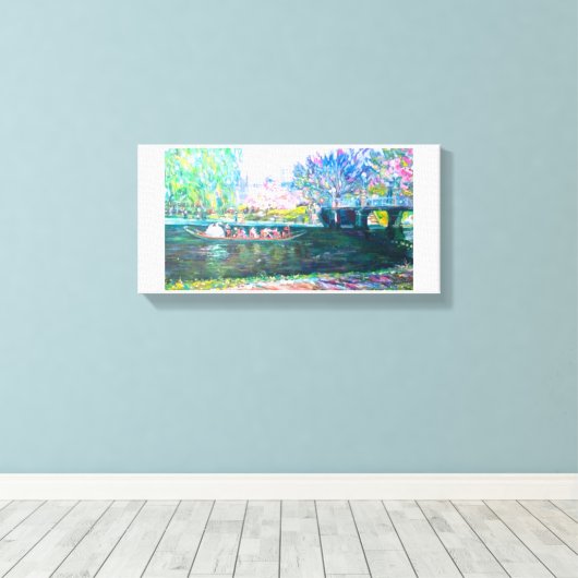 Boston Swan Boat Painting Canvas Afdruk (Insitu (Houten vloer))