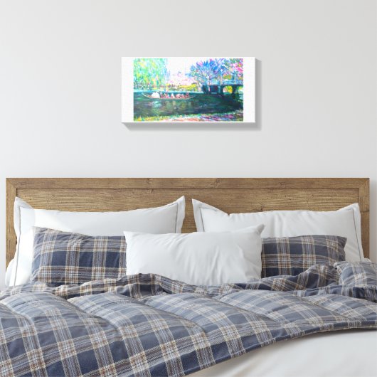Boston Swan Boat Painting Canvas Afdruk (Insitu (Slaapkamer))