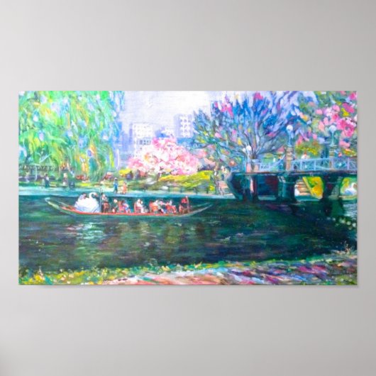 Boston Swan Boat Painting Poster (Voorkant)