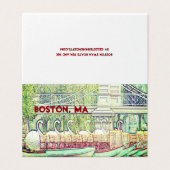 Boston Swan Boats in Pencil and Ink folded card Kaart (Buitenkant ongevouwen)