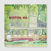 Boston Swan Boats in potlood en Ink magnet (Voorkant)