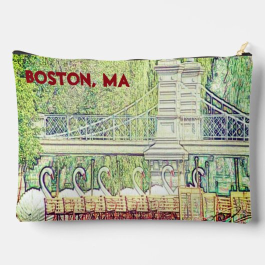 Boston Swan Boats in potlood en inkt Etui (Achterkant)