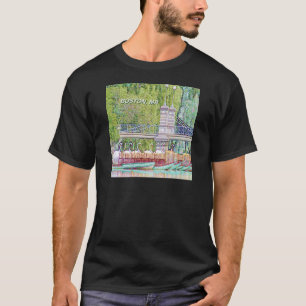 Boston Swan Boats in Potlood- en Inktenfilter T-shirt